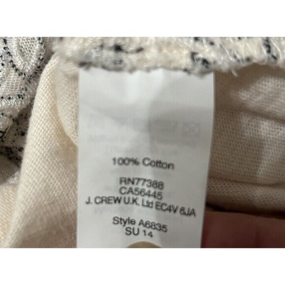 J Crew Womens Embroidered Ivory Knit Floral Cotton Top A6835 Sz S - Picture 8 of 8